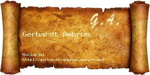 Gerhardt Ambrus névjegykártya